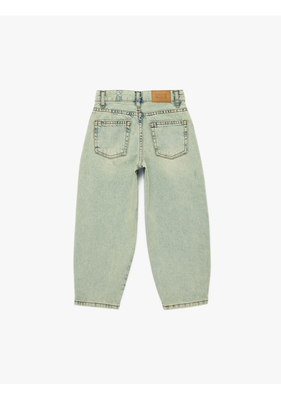 Koton Rahat Kesim Balon Form Denim Pantolon Lıght Indıgo 6skg40051ad Açık Mavi