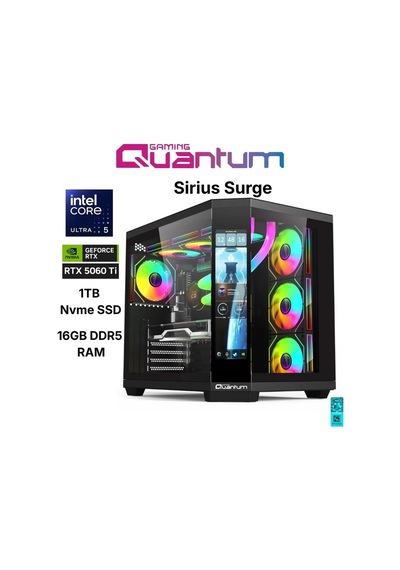 Quantum Sirius Surge Ultra5 245kf 16gb 1tbssd Rtx5060ti Freedos Gaming Masaüstü Bilgisayar 00303