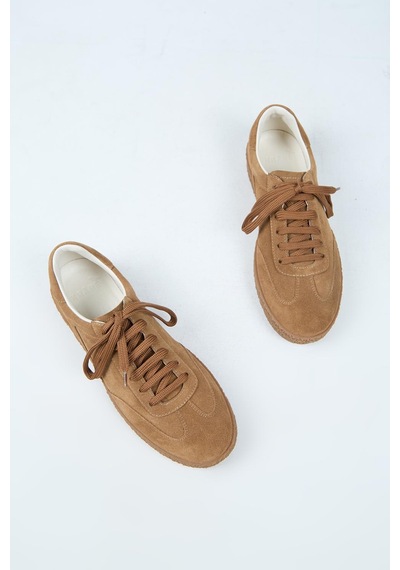 Krahe Palminteri Erkek Hakiki Deri Bağcıklı Kum Sneakers
