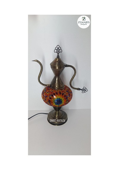 El Yapımı Otantik Mozaik İbrik/abajur Büyük Camlı Kırmızı - 820079750 Kırmızı