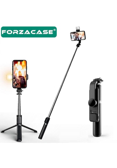 Forzacase Işıklı Kablosuz Selfie Çubuğu 90cm Kamera Tripod Fc1006