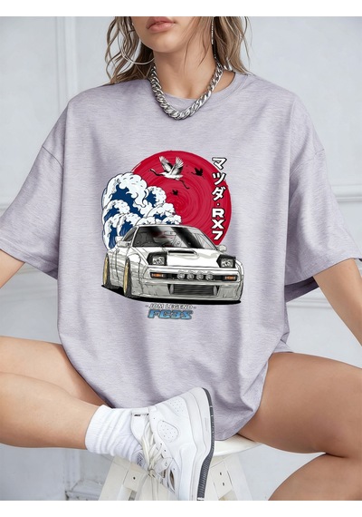 Noıssey Urban Pop Graphic Kadın Tişört Koleksiyonukod 5597 Gri