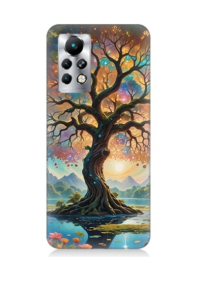 İnfinix Note 11 Pro Uyumlu Renkli Ağaç Desenli Silikon Kılıf