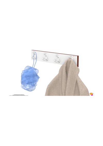 Modilayn Arı Serisi 12 Kancalı 61,4x9,6 Cm Banyo Askısı - 4'lü Set Ekstra Düzen Ve Yer Tasarrufu Beyaz