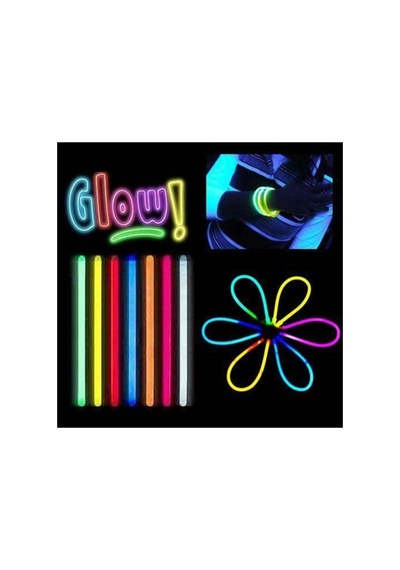 100 Adet Fosforlu Kırılan Eğlence Çubuğu 20 Cm Glow Stick Çok Renkli - 866591485 7 Yaş