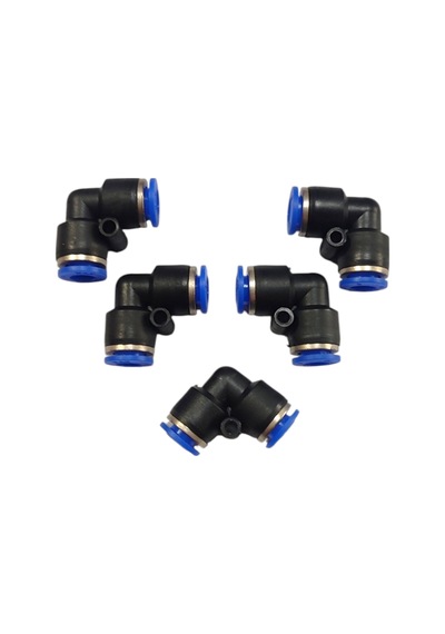 6mm Dirsek Hava Jakı - Pnömatik Jak - Hortum Jakı - Ekleme Jakı 5'li Set
