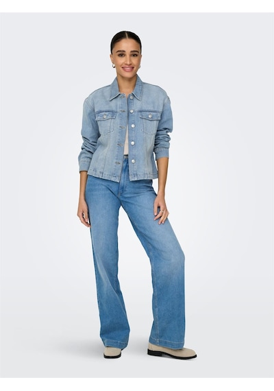 Onlmıka L/s Dnm Jkt Akm Moch Kadın Light Blue Denim Ceket - 15352316 Denim