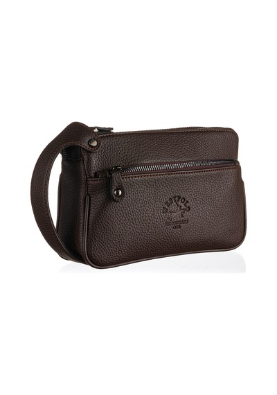Westpolo Vegan Deri Unisex El Çantası Portföy - 6054 Kahverengi