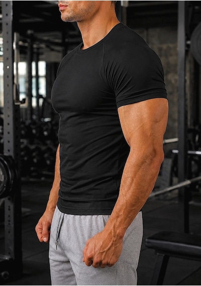 Sapeur Erkek Premium Raglan Dikişli Compression Tişört - Ultra Esnek Ve Nefes Alan Siyah