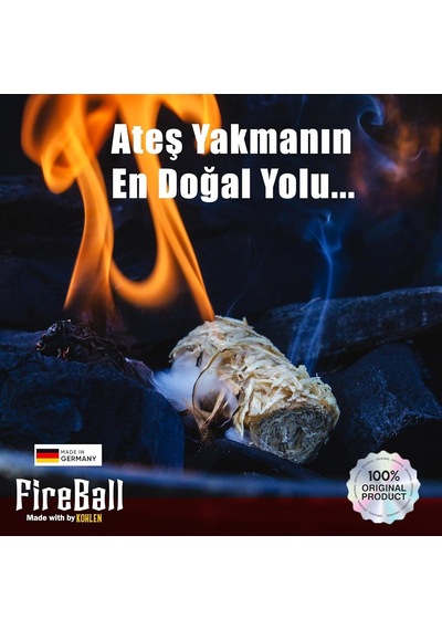 Kohlen Fireball 100'lü Doğal Ateş Başlatıcı / Mangal Soba Ve Şömine Tutuşturucu Çok Renkli