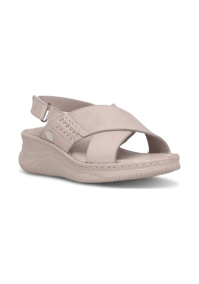 Mammamia D26ys-5320 Kadın Hakiki Deri Dolgu Topuk Sandalet Gri