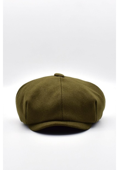 Külah Erkek Dökümlü Kışlık Newsie Kasket Premium Irish Flat Cap Şapka - Haki