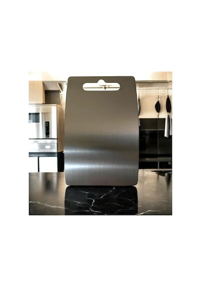 Gkd 2'li 304 Paslanmaz Çelik Kesme Tahtası Seti Hijyenik, Dayanıklı Tasarım 20x30 Cm & 23x34 Cm Gri