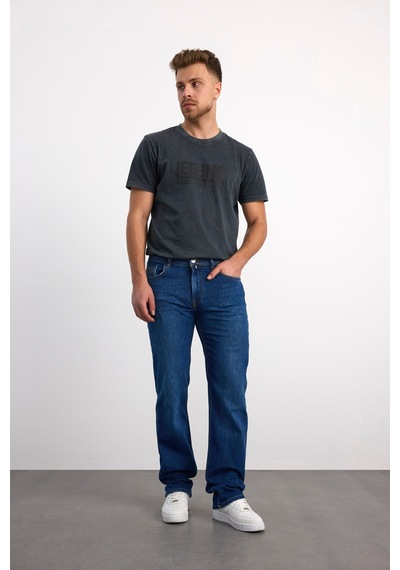 76077-73604 Erkek Regular Fit Mıd Waıst Mid Leg Denim Pantolon 76077-73604 Blue