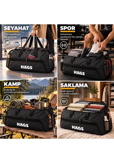 Spor Seyahat Çantası, Duffle Bag, Taşıma Çantası, Su Geçirmez Dayanıklı, Erkek, Kadın İçin Büyük Boy Spor