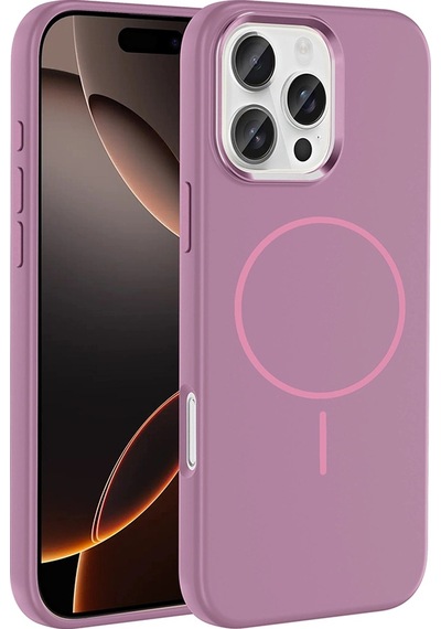 Apple     Uyumlu iPhone 16 Pro Kılıf M-safe Şarj Özellikli Metal Kamera Çerçeveli Zore Edi Silikon Kapak