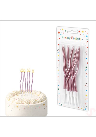 Mum-altlıklı-spiral-6 Adet- Pembe