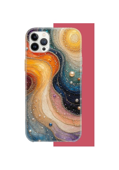 İphone 12 Pro Max Uyumlu Renkli Uzay Uv Baskılı Silikon Kılıf