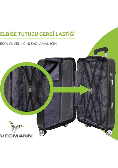 Vegmann Vela Siyah Büyük Boy Valiz