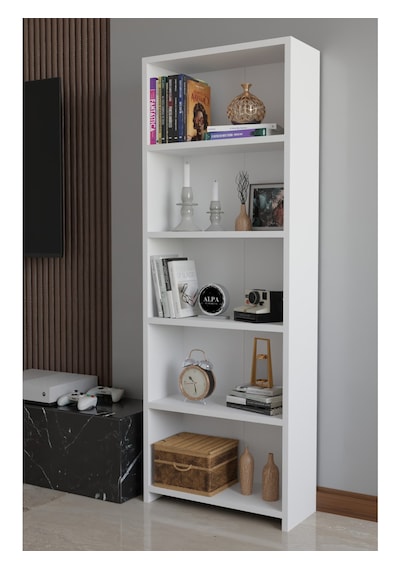 5 Raflı Kitaplık Dekoratif Çok Amaçlı Düzenleyici Raf 150 Cm Salon Çalışma Odası Raf Beyaz 5 Raflı Kitaplık Dekoratif Çok Amaçlı Düzenleyici Raf 150 Cm Salon Çalışma Odası Raf Beyaz