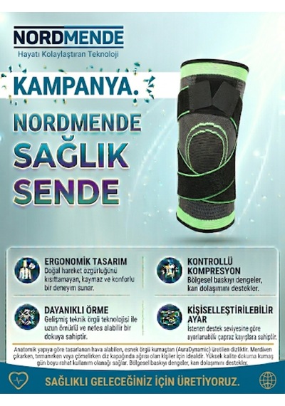 Örgü Dizlik Kontrollü Kompresyonlu Diz Tamamlayıcı