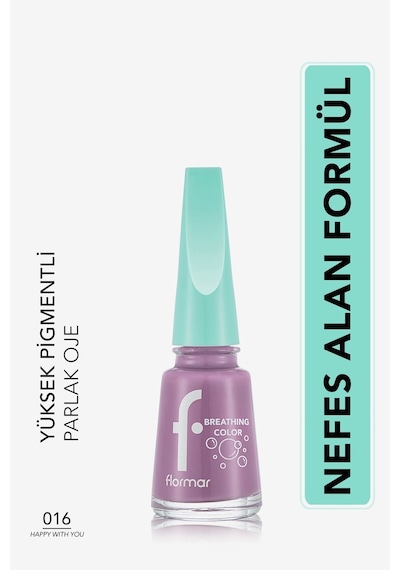 Flormar Breathing Color Yüksek Pigmentli Parlak Bitişli Oje 016