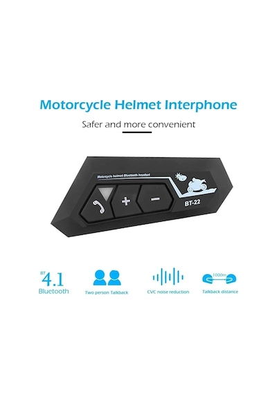 Motosiklet Kaskı İçin Şarj Edilebilir Bluetooth Intercom Kulaklığı Ve Mikrofon Seti