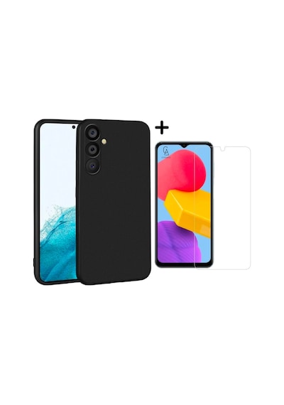 Samsung Galaxy A14 Uyumlu Kılıf Esnek Silikon Telefon Kılıfı Ve Temperli Cam Ekran Koruyucu