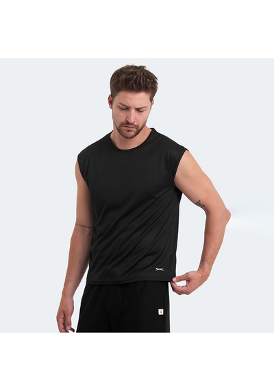 Slazenger VASKA I Erkek Kolsuz Siyah Tişört