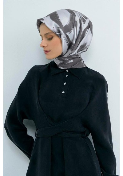 Armine İpek Eşarp 2026 Yaz - 9555-03 Gri Twill