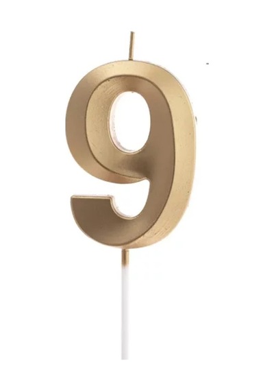 Beysüs Altın Rengi 9 Rakam Pasta Mumu