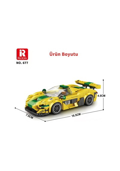 Reobrix Technic 677 Mclaren P1 Gtr Spor Araba Yaratıcı Yapı Blok Seti Building Blocks - 351 Parça