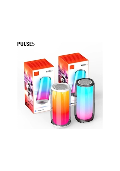 Pulse5 Bluetooth Hoparlör Led Işıklı Kablosuz Şarjlı Hoparlör