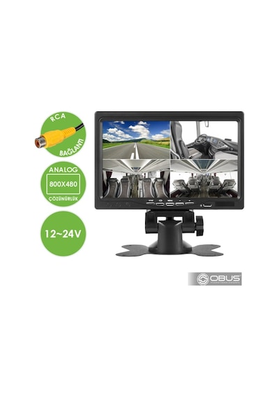 Obus Ev-m500e Ecoview Çift Video Girişli Güneşlikli Analog 7 Inch Araç Monitörü