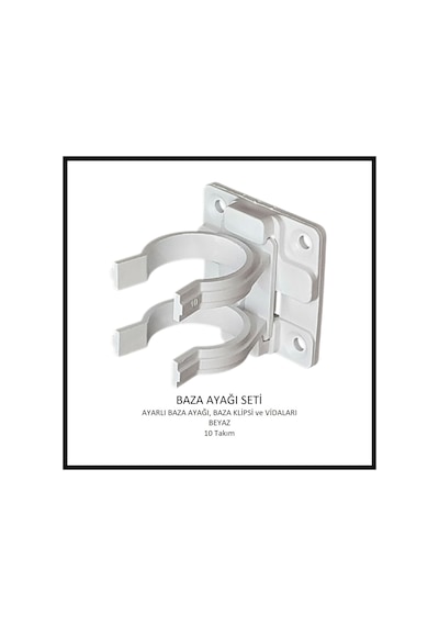 Baza Ayağı Seti, 10 Cm, Beyaz, 10 Takım Beyaz