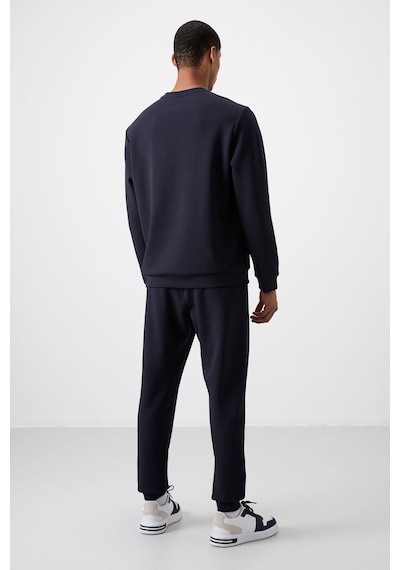 Tommy Life Lacivert Pamuklu Kalın Yumuşak Dokulu Comfort Fit Nakışlı Erkek Eşofman Takım - 85254 Lacivert