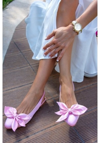 Fox Shoes Pudra Kadın Babet H726809004 Pudra