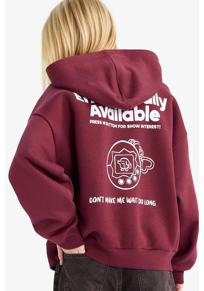 Defacto Coool Overshirt Fit Kapüşonlu Baskılı Kalın Kumaş Sweatshirt G0181ax25wnbr98 Bordo Defacto Coool Overshirt Fit Kapüşonlu Baskılı Kalın Kumaş Sweatshirt G0181ax25wnbr98 Bordo