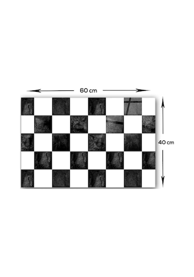 Decorita Cam Ocak Arkası Koruyucu | Damalı Desen | 40cm x 60cm