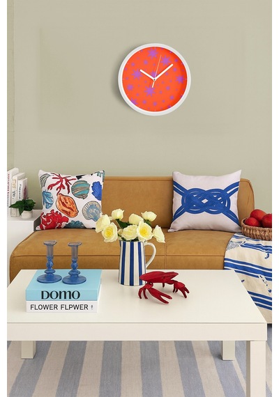 Modern Tasarım Duvar Saati - 42cm - Önü Camlı Beyaz Kasa - Sessiz Mekanizma-jh0621 Beyaz