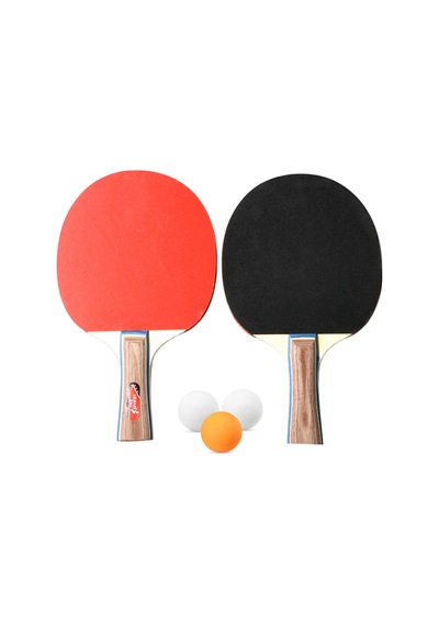 Ranyeek 2 Kişilik Tenis Topu Seti: Uzun Saplı Raketler Ve 3 Top, Dayanıklı Ahşap Sap, Sponge Lastik Yüzey