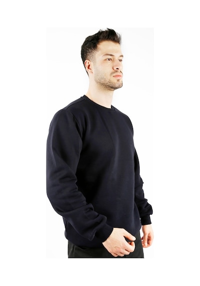 Uniprom Sıfır Yaka Sweatshirt Kalın Kumaş İçi Şardonlu Lacivert Erkek Lacivert