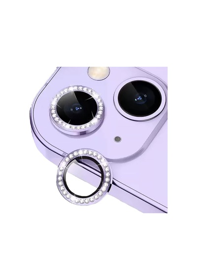 BİNANO Apple Uyumlu iPhone 14/14 PLUS TAŞLI MOR KAMERA KORUYUCU