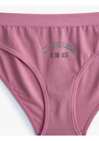 Koton Pamuklu Brief Külot Baskılı Pembe 5wlk30013mk Gül