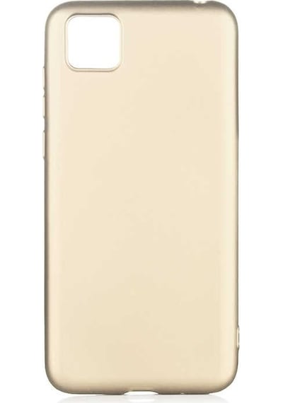 Noktaks - Huawei Uyumlu Huawei Y5p - Kılıf Mat Renkli Esnek Premier Silikon Kapak - Gold