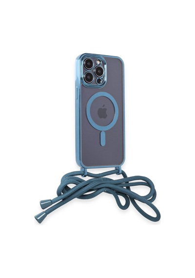 Newface Apple iPhone Uyumlu 12 Pro Max Kılıf Divo Lazer Askılı Magsafe Kapak - Semeglbl - 10 Sierra Blue