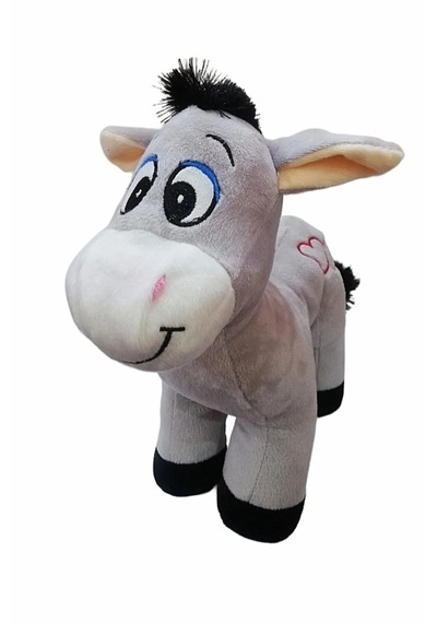 Sevimli Peluş Eşek 28 Cm Uyku Ve Oyun Arkadaşı Pelüş Gri