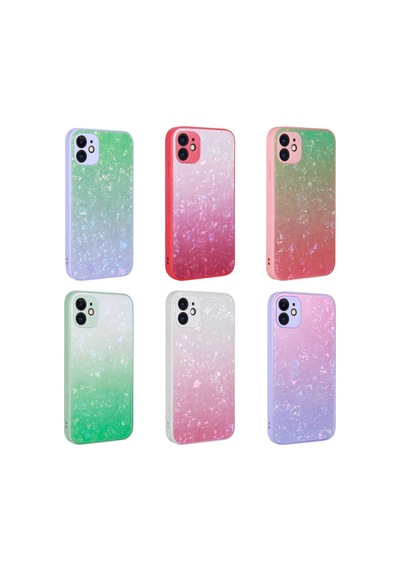 Zore İphone 11 Uyumlu Renk Geçişli Mermer Desenli Sert Silikon Ogaa Granit Kılıf-no5