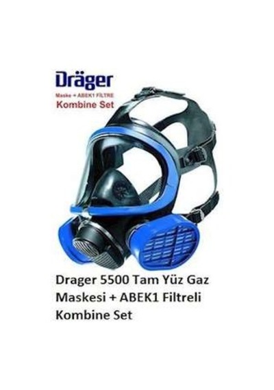 Drager 5500 Tam Yüz Maskesi ve A1B1E1K1 Filtre