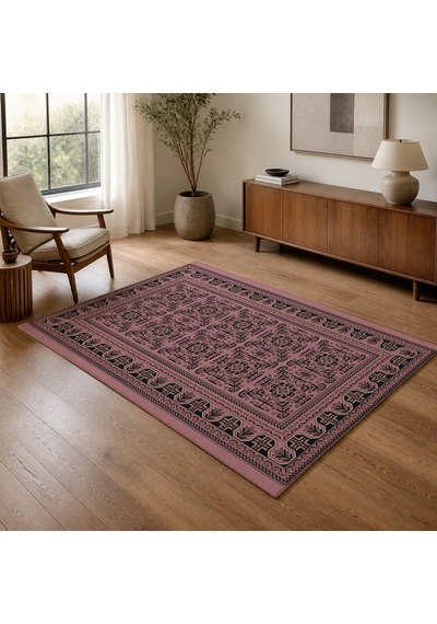 Kartela Halı Afgan Halı Jüt Taban Dokuma Halı Gül Kurusu - 180 X 270 Cm